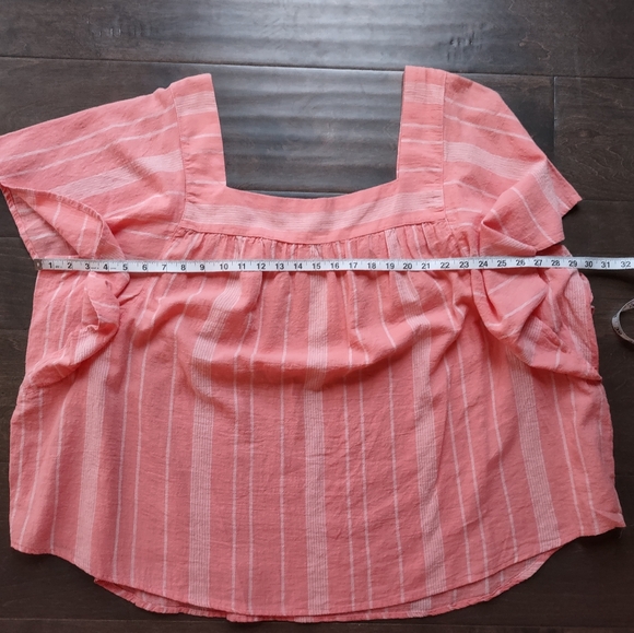 Sonoma Women's Plus Cotton Striped Boxy Flutter Shoulder Top NWT - Picture 12 of 13